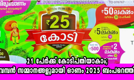 21 പേര്‍ക്ക് കോടിപതിയാകാം; വമ്പന്‍ സമ്മാനങ്ങളുമായി ഓണം 2025 ബംപറെത്തി